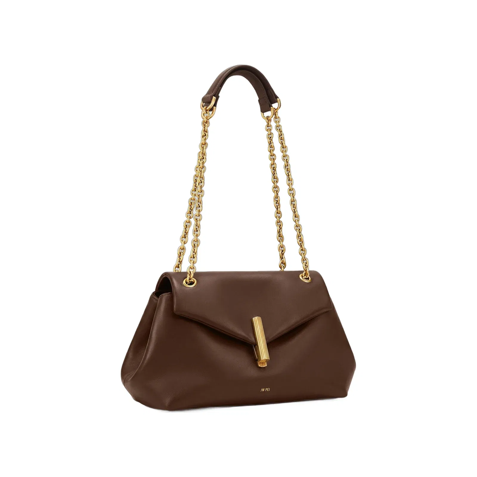 Valerie Chain Flap Shoulder Bag - Dark Brown