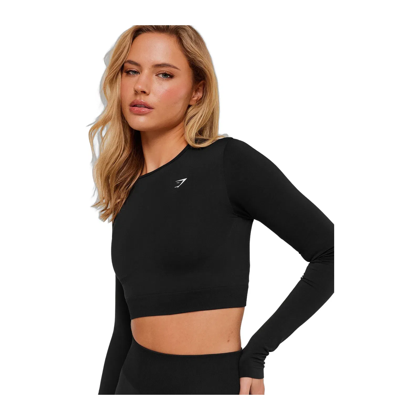 Gymshark Everyday Seamless Long Sleeve Crop Top - Black