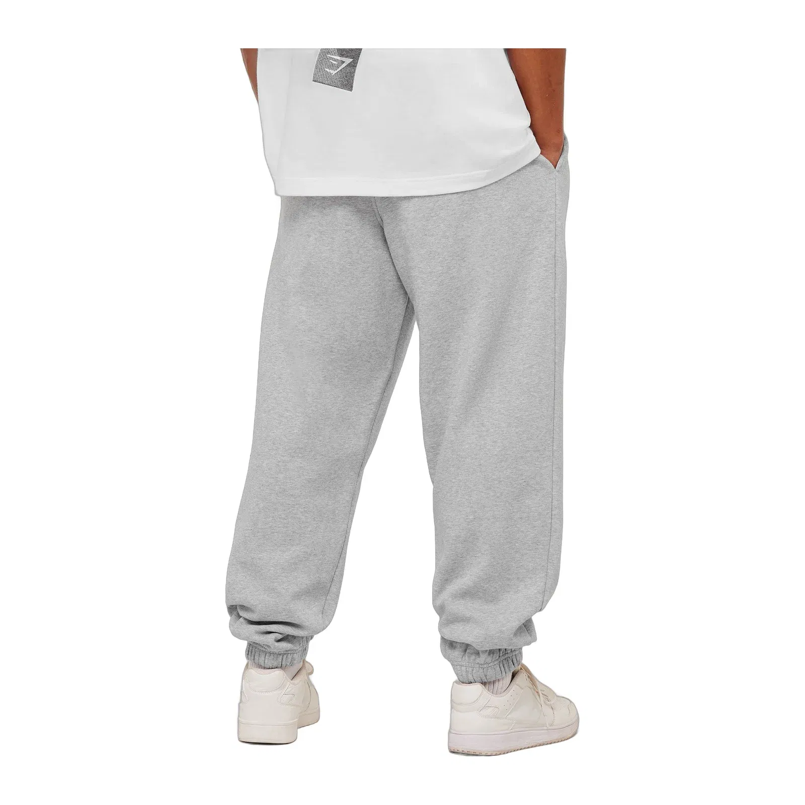 Gymshark Crest Oversized Joggers Light Grey Core Marl