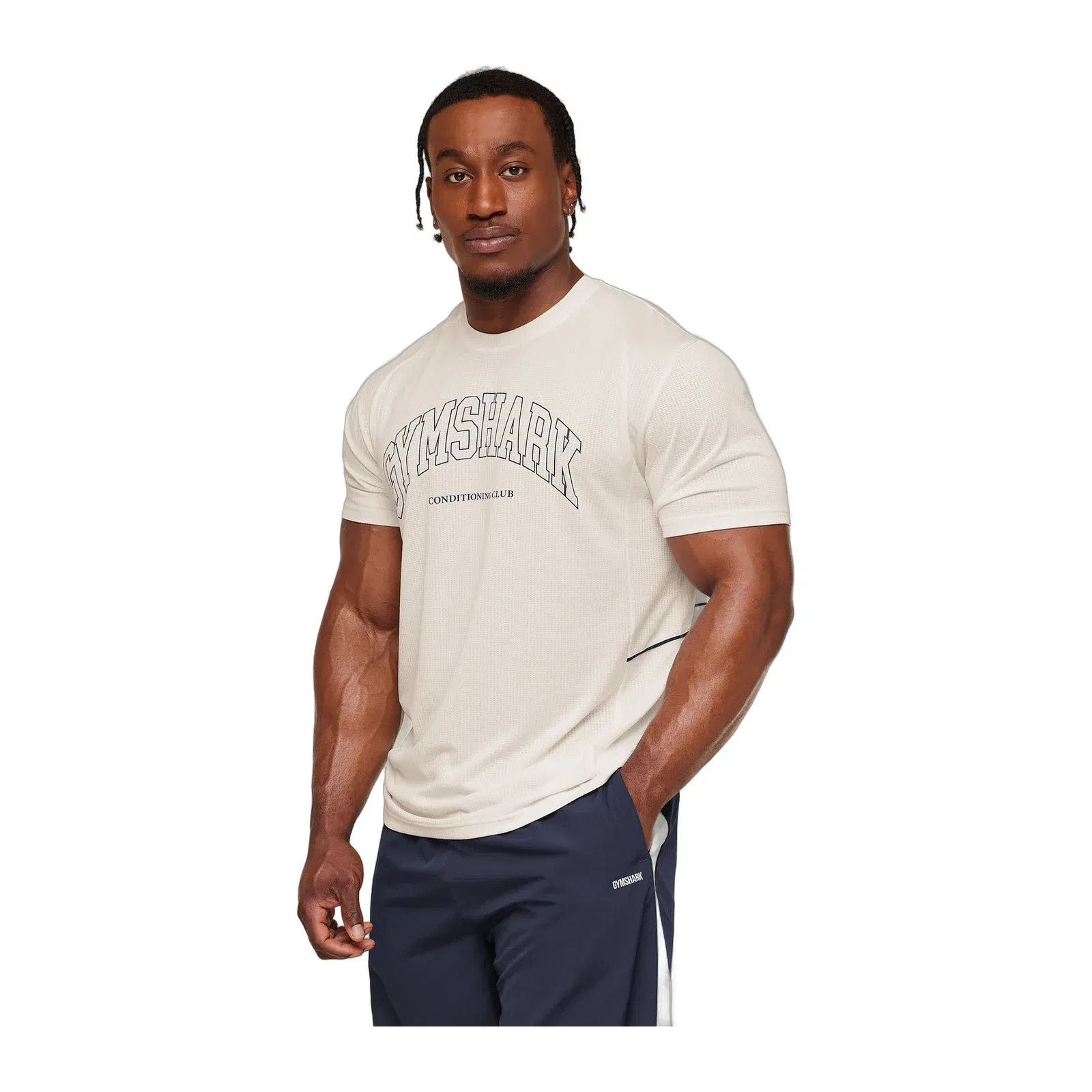 Gymshark Collegiate Tech T-Shirt Soft White