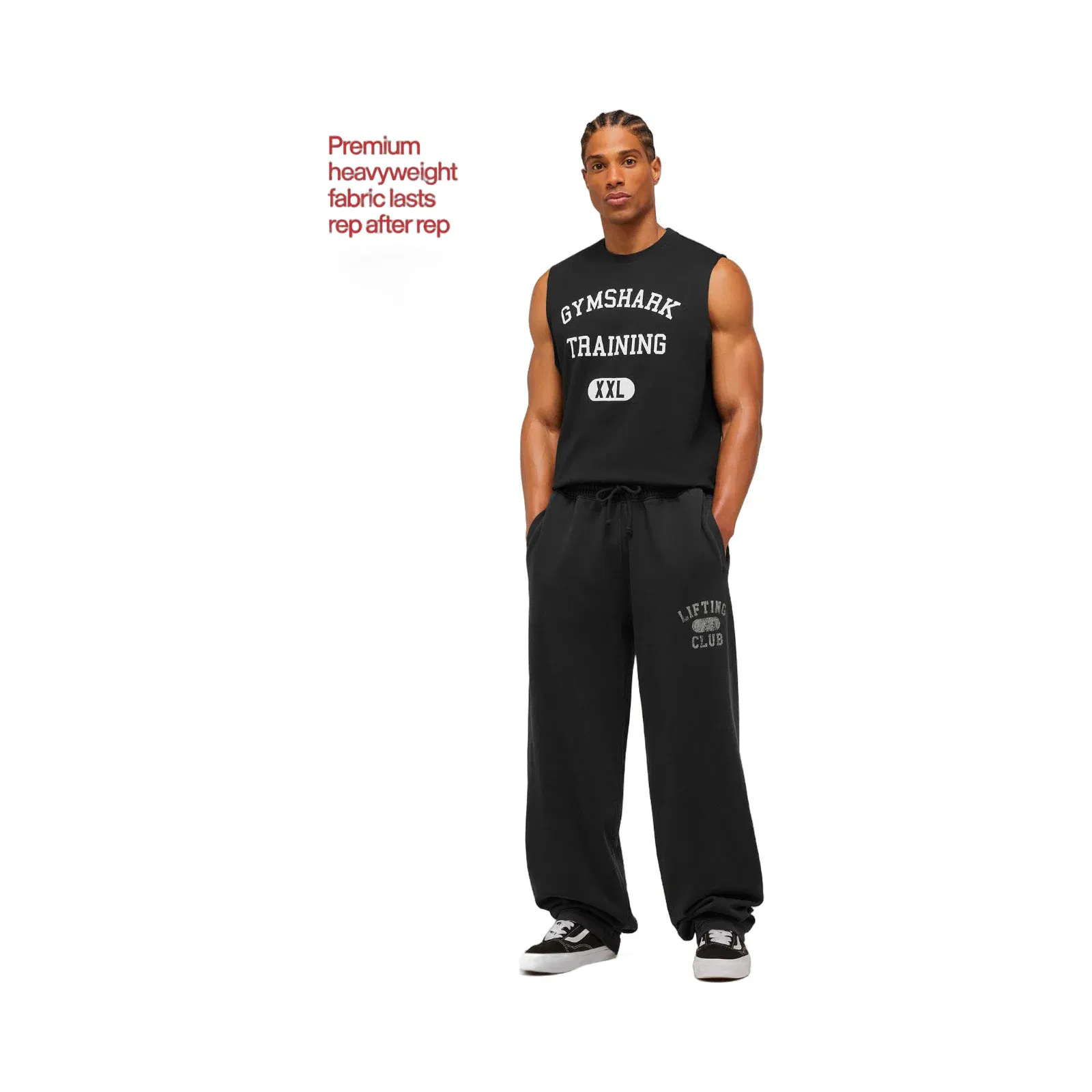 Gymshark Retro Collegiate Graphic Wide Leg Pants Black