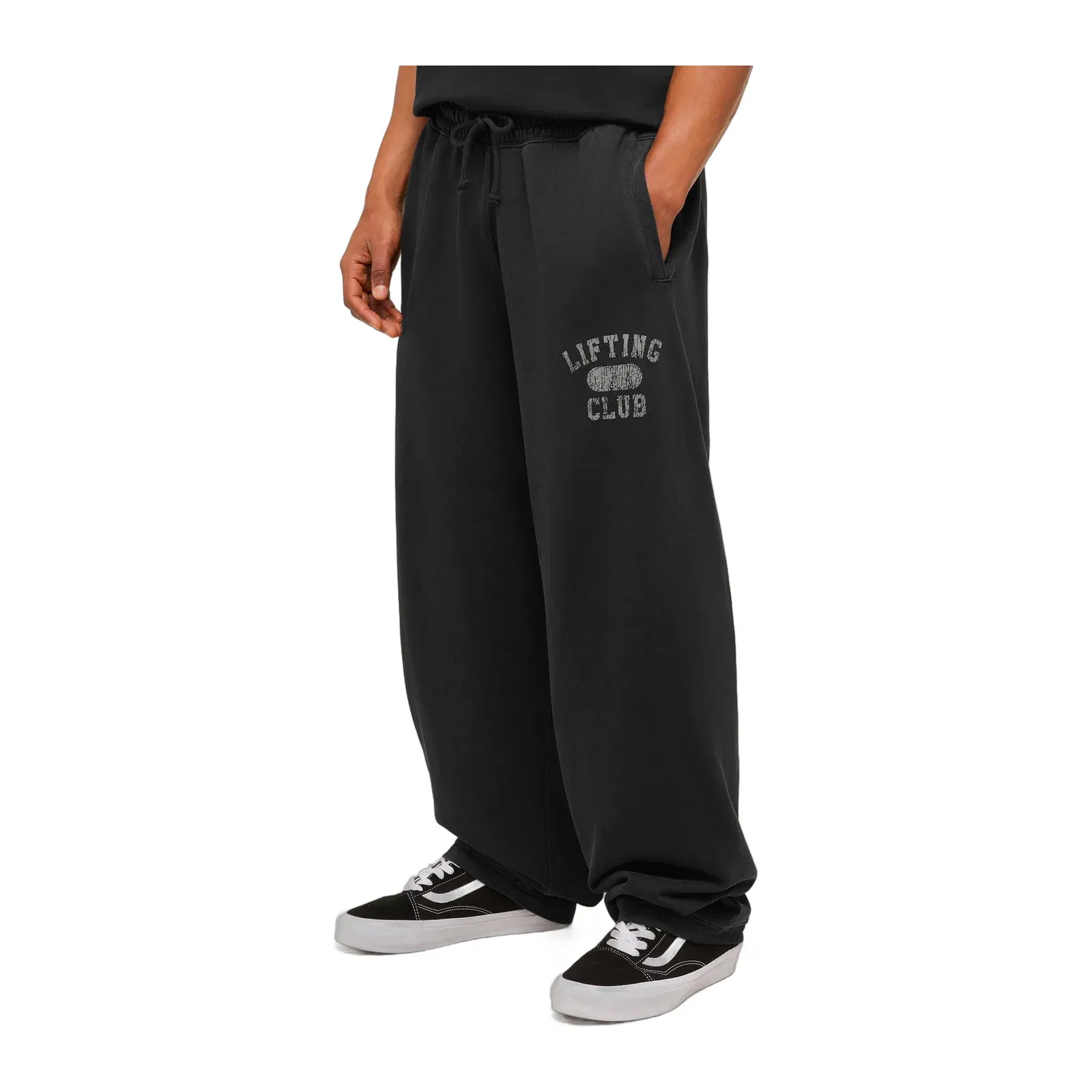 Gymshark Retro Collegiate Graphic Wide Leg Pants Black