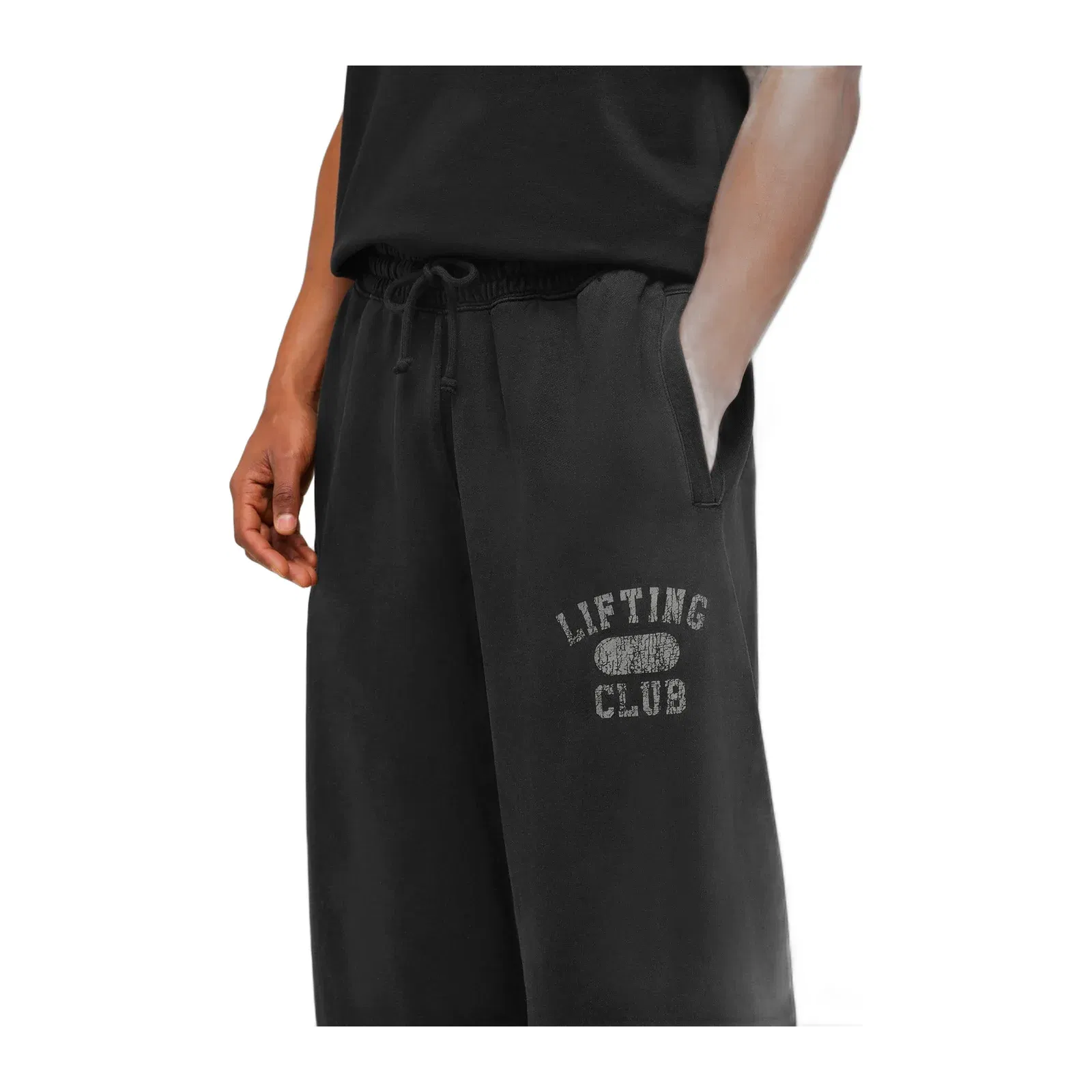 Gymshark Retro Collegiate Graphic Wide Leg Pants Black