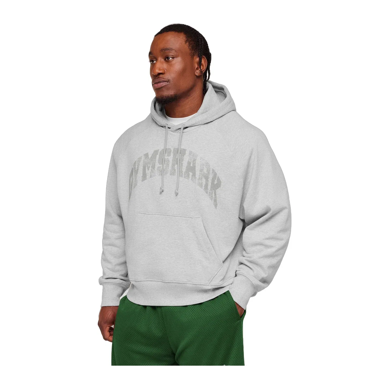 Gymshark Retro Collegiate Graphic Hoodie Bros Soft Grey Marl