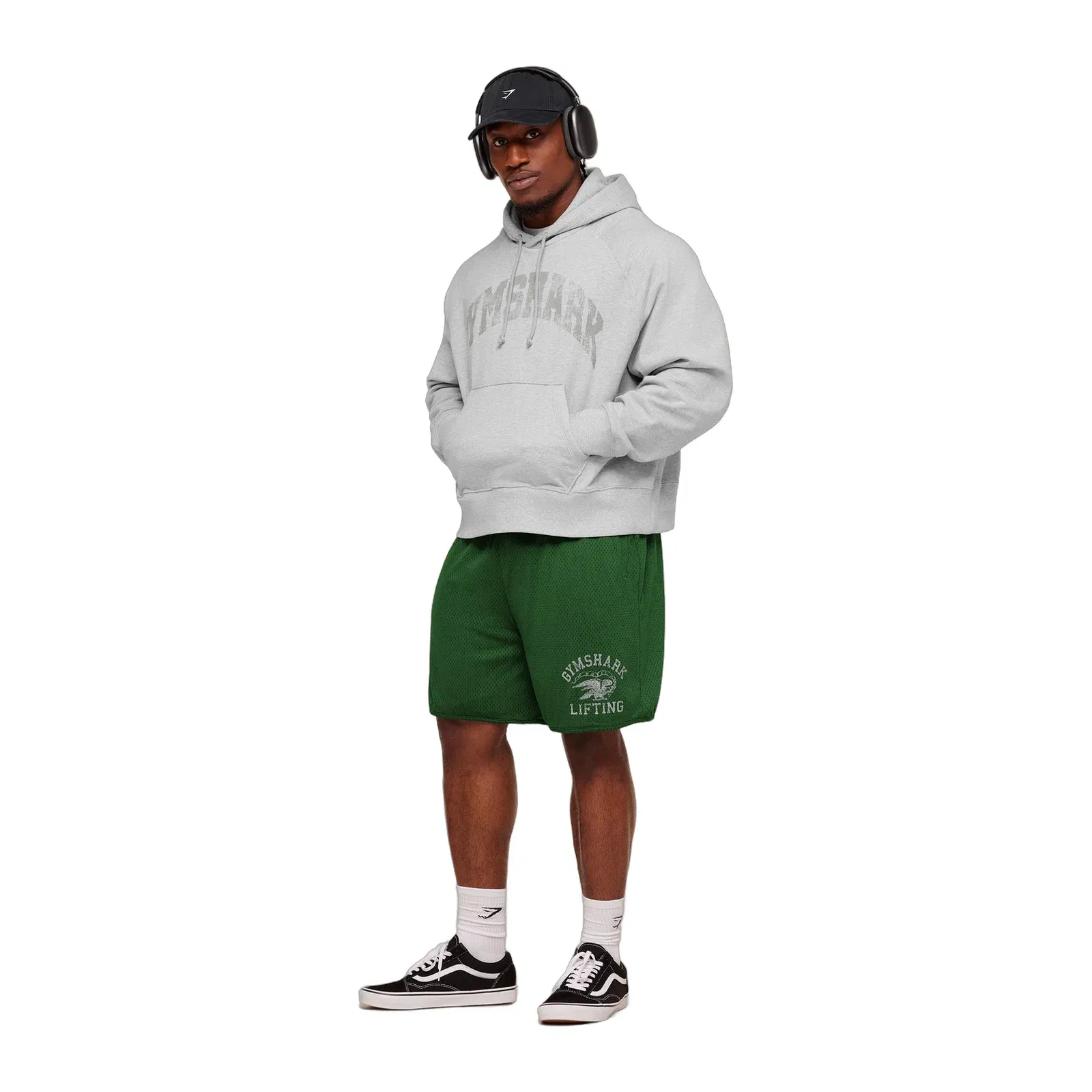 Gymshark Retro Collegiate Graphic Hoodie Bros Soft Grey Marl