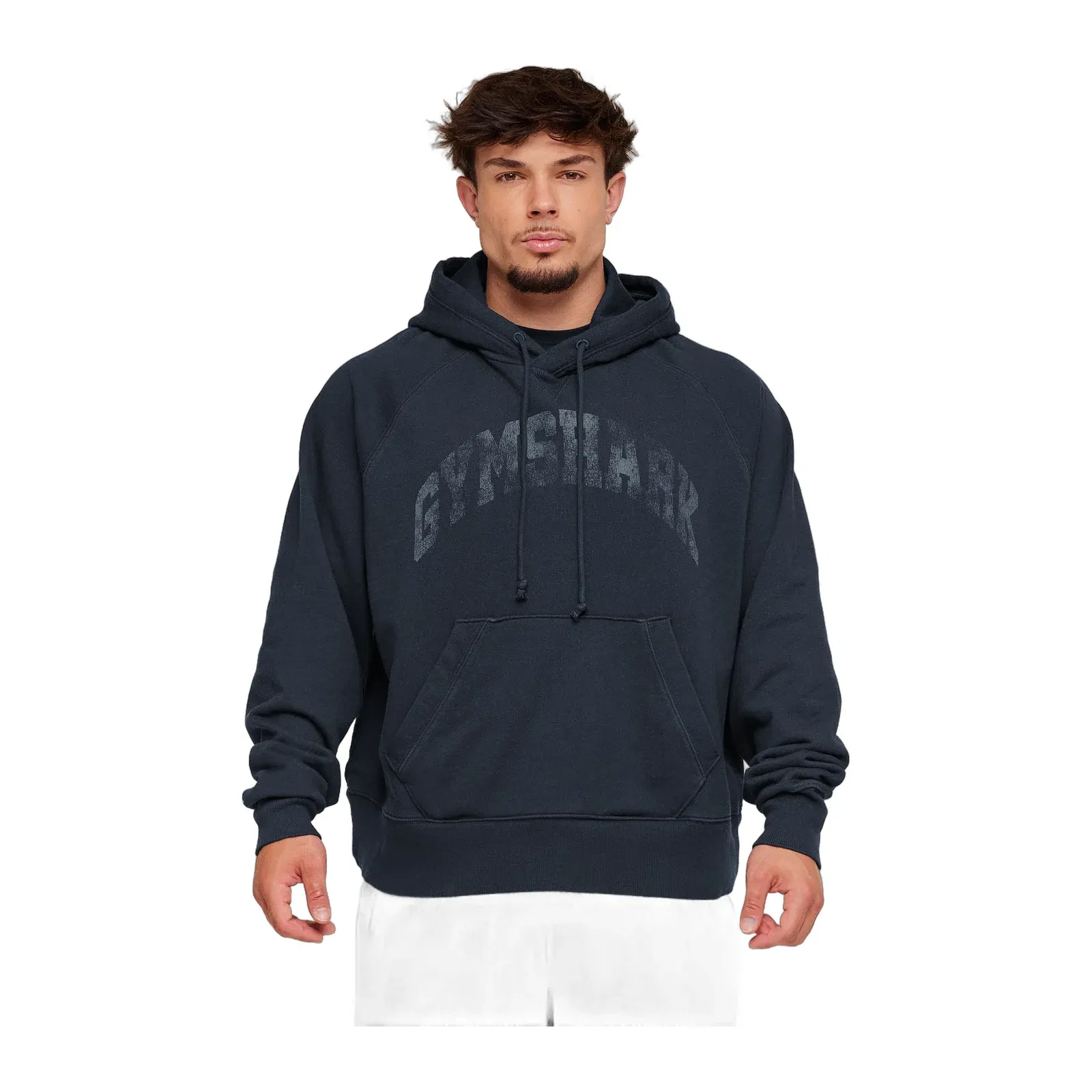 Gymshark Retro Collegiate Graphic Hoodie Heavy Blue