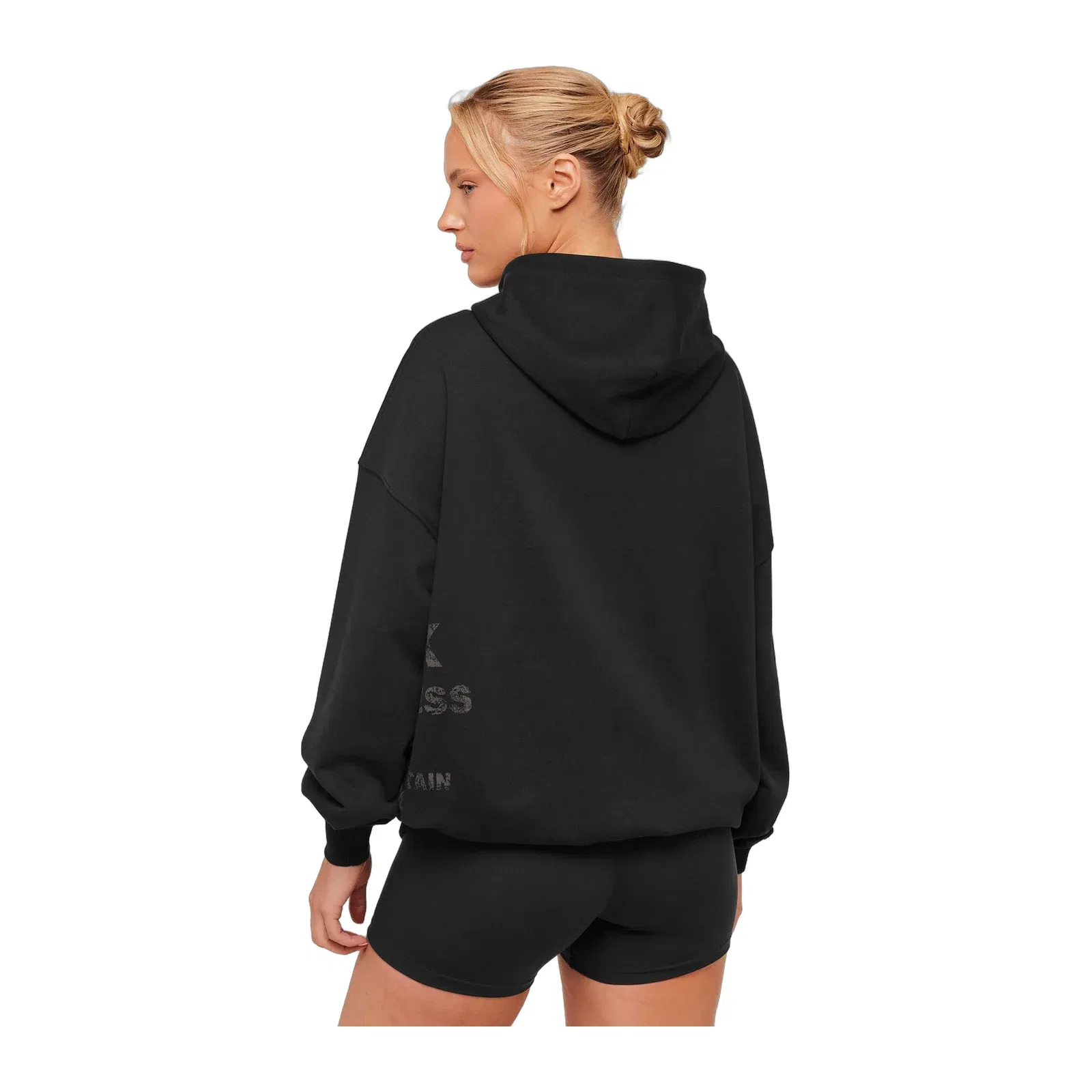 Women's Gymshark Stacked Graphic Hoodie Black
