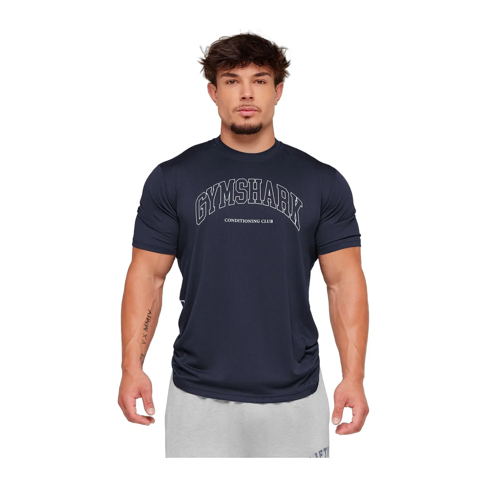 Gymshark Collegiate Tech T-Shirt Heavy Blue