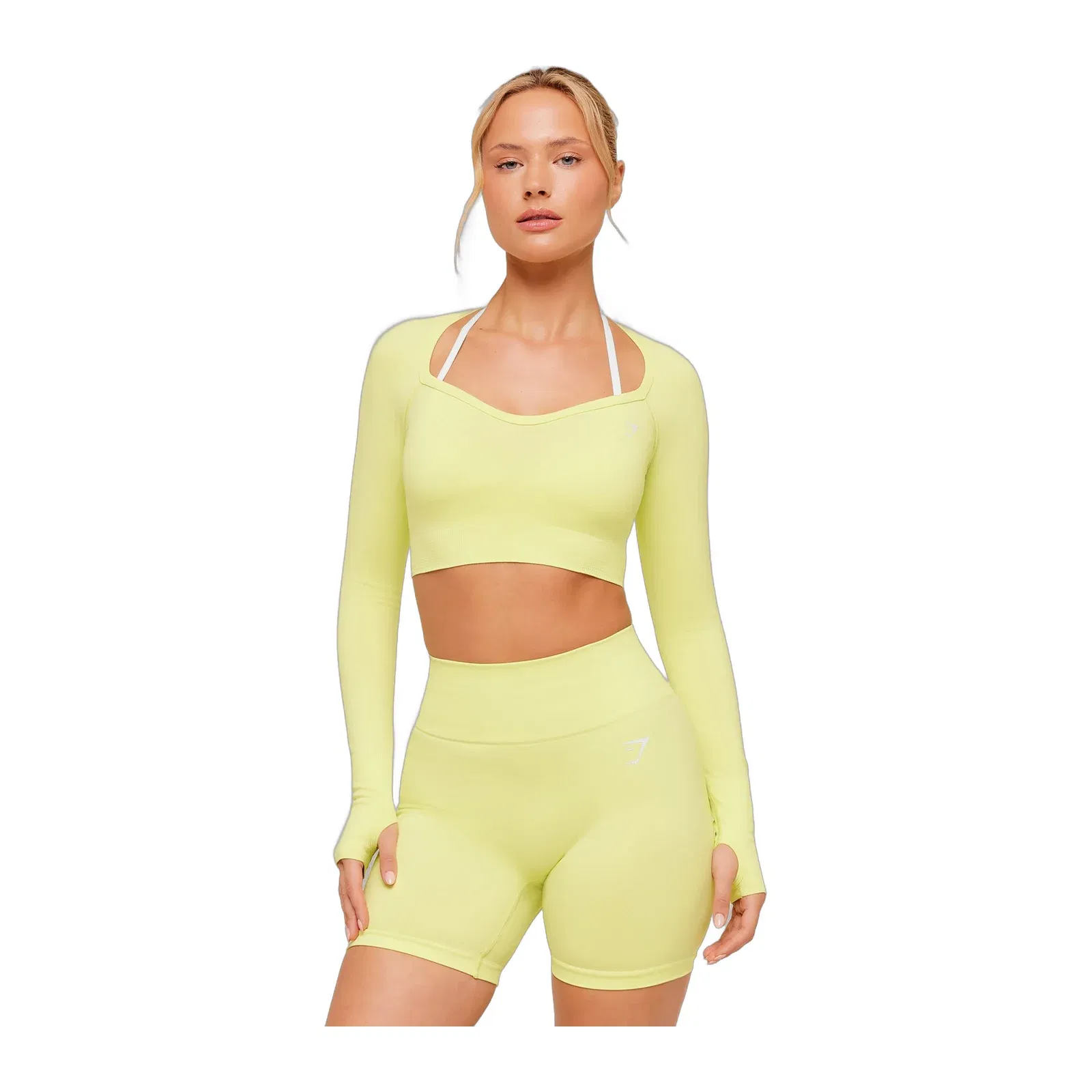 Women's Gymshark Vital Sweetheart Neck Crop Top Sorbet Yellow
