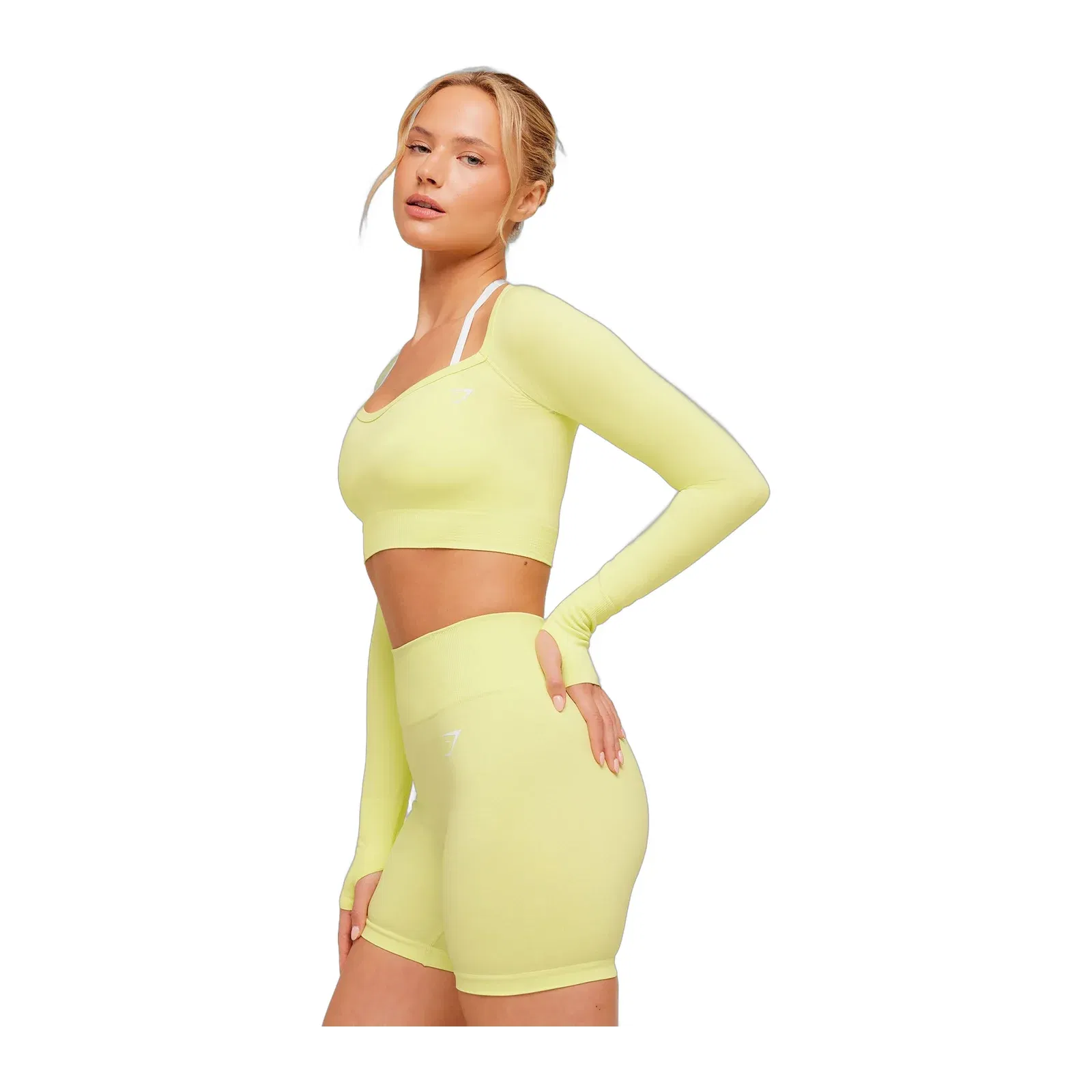 Women's Gymshark Vital Sweetheart Neck Crop Top Sorbet Yellow