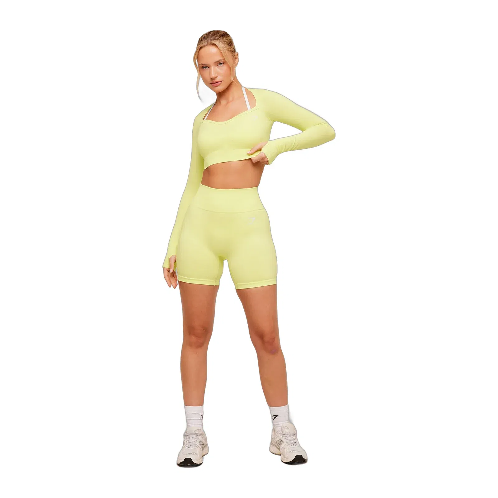 Women's Gymshark Vital Sweetheart Neck Crop Top Sorbet Yellow