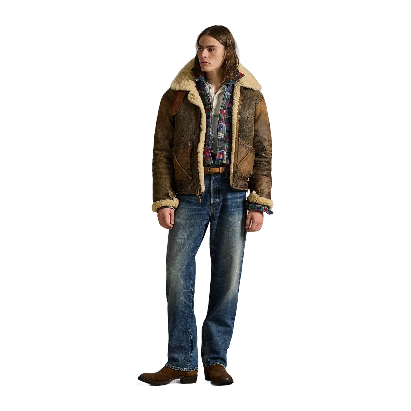 Ralph Lauren LeatherTrim Shearling Flight Jacket