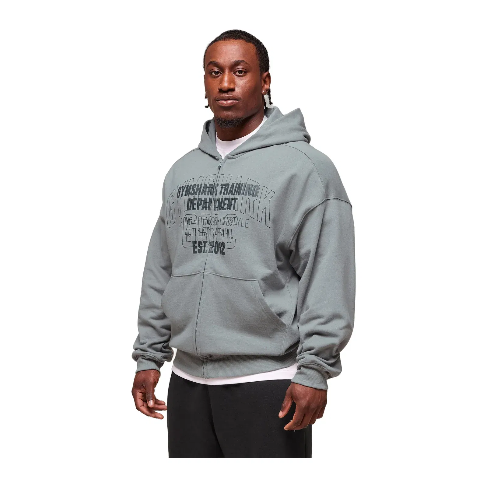 Gymshark Authentic Apparel Zip Up Hoodie Smokey Grey