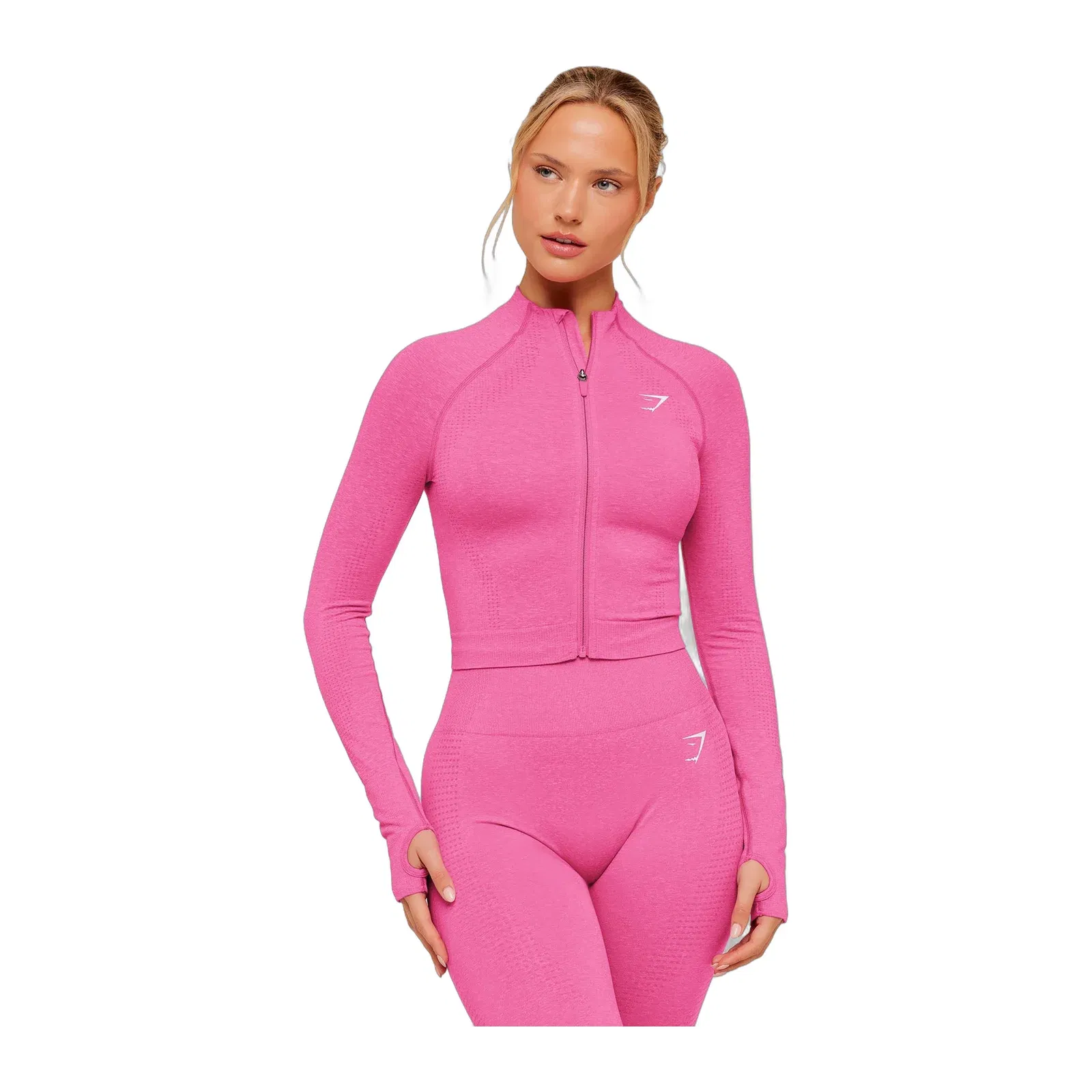 Women's Gymshark Vital Seamless Midi Zip 2.0 Pullover Super-Set Pink