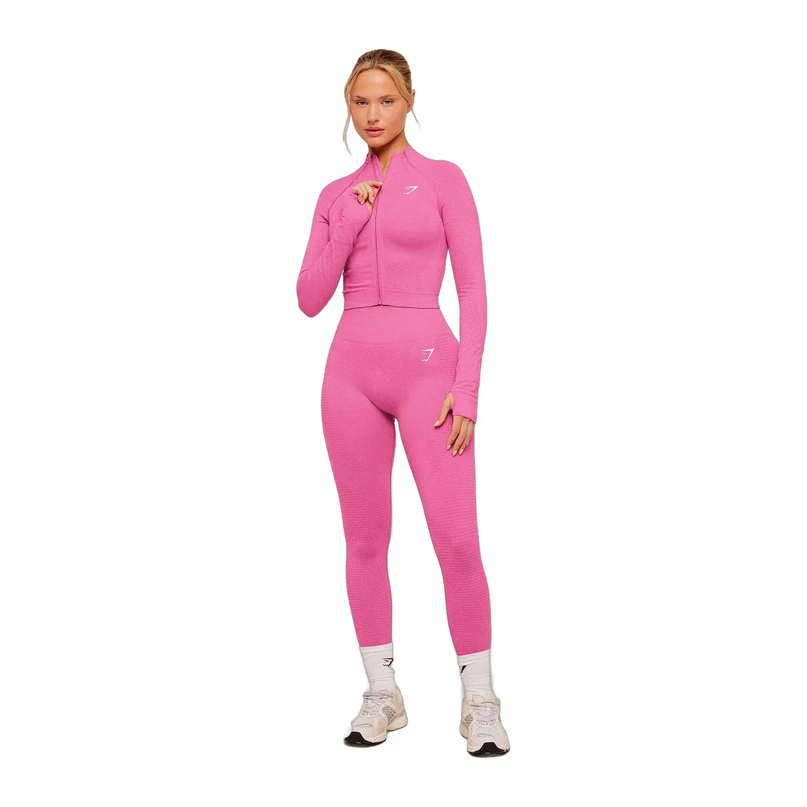 Women's Gymshark Vital Seamless Midi Zip 2.0 Pullover Super-Set Pink