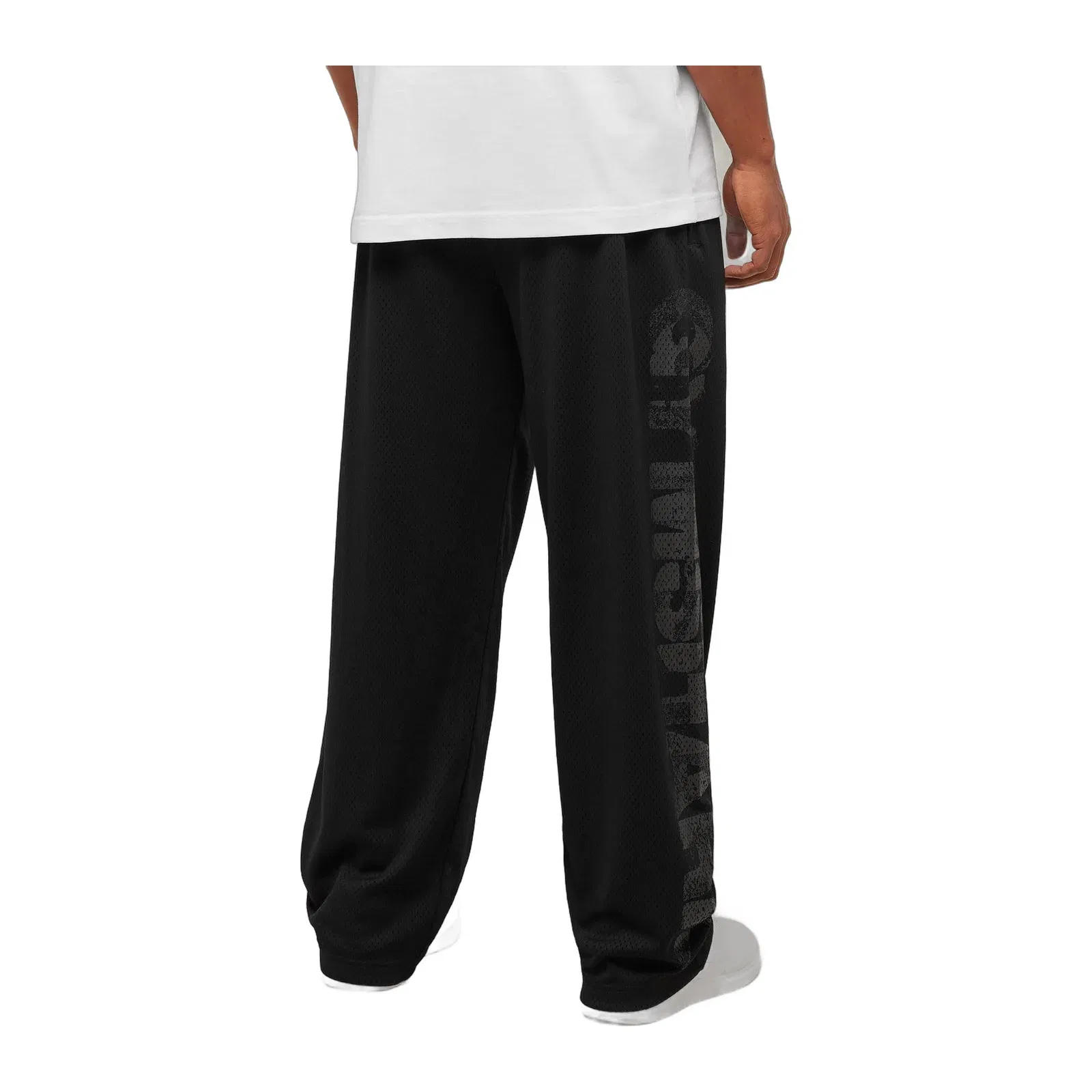 Gymshark Graphic Wordmark Mesh Wide Leg Pants Black