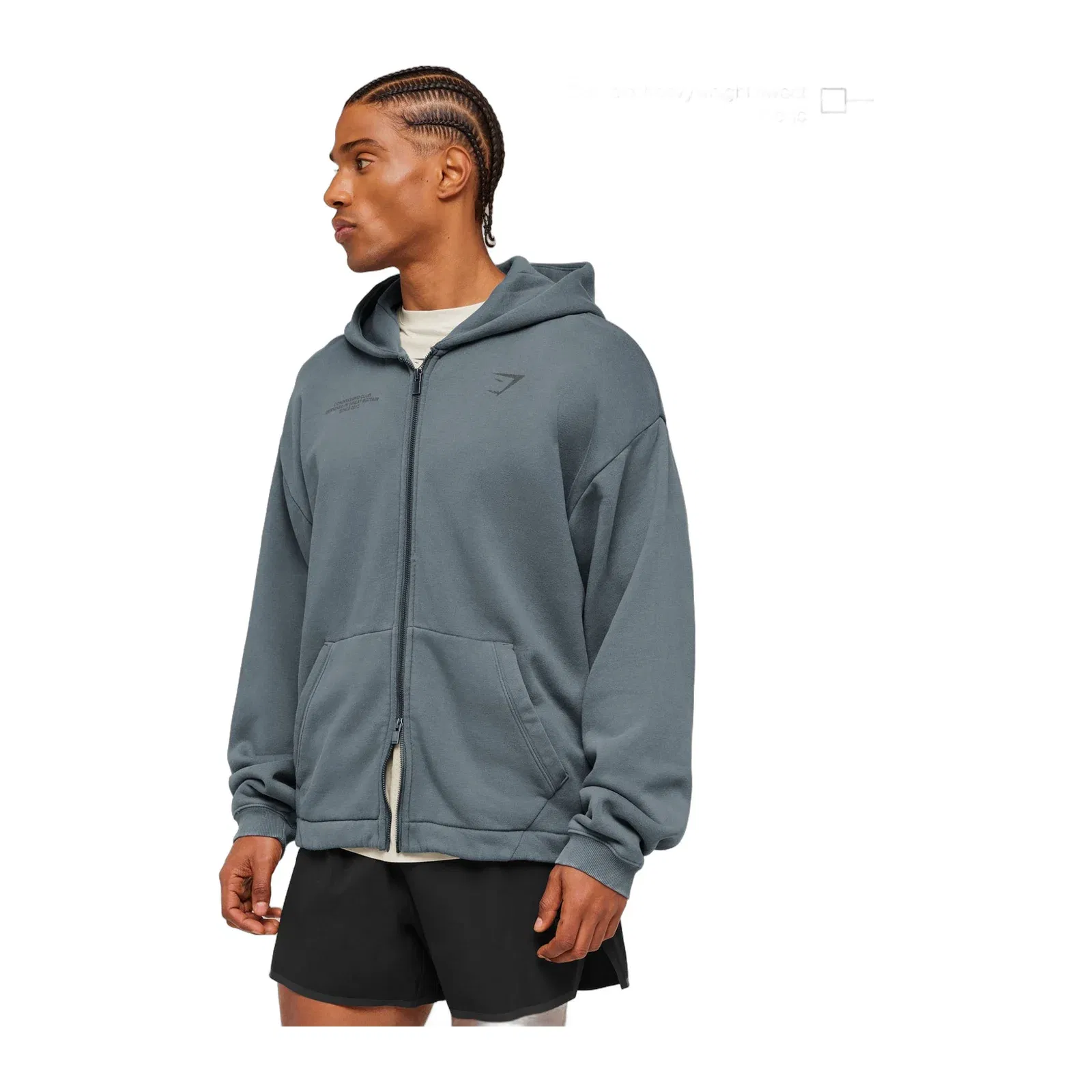 Gymshark Conditioning Club Washed Zip Through Hoodie Iron Blue