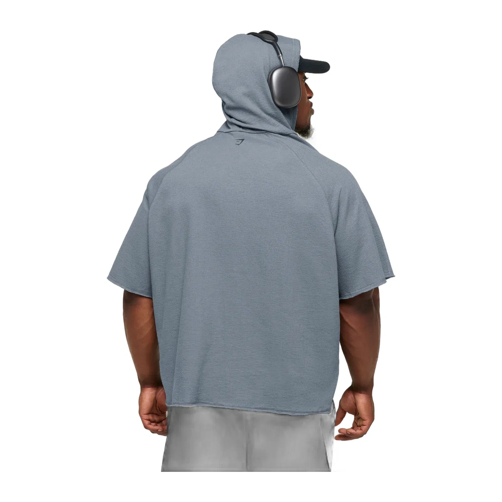 Gymshark Summer Pump Cover Short Sleeve Hoodie Iron Blue