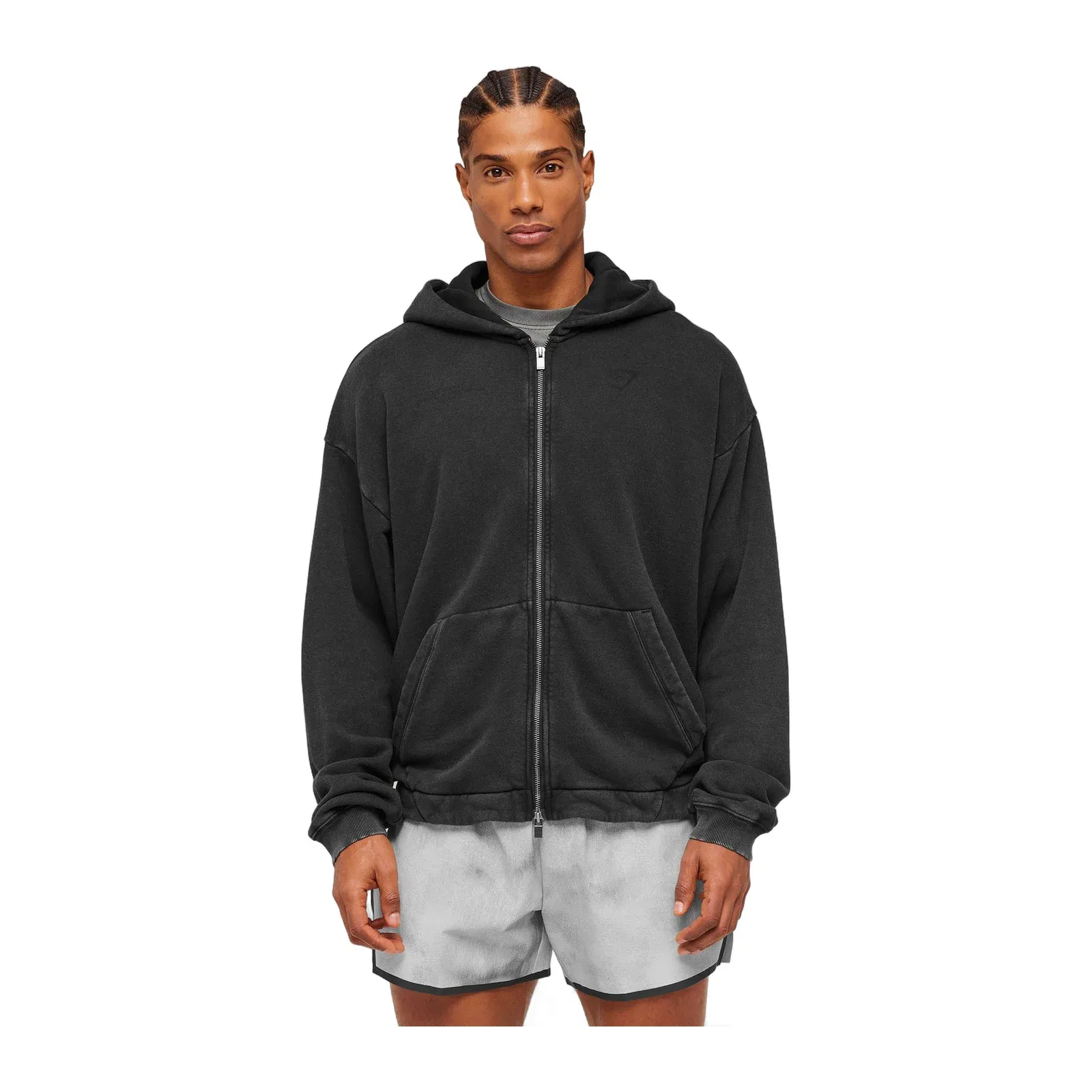 Gymshark Conditioning Club Washed Zip Through Hoodie Black