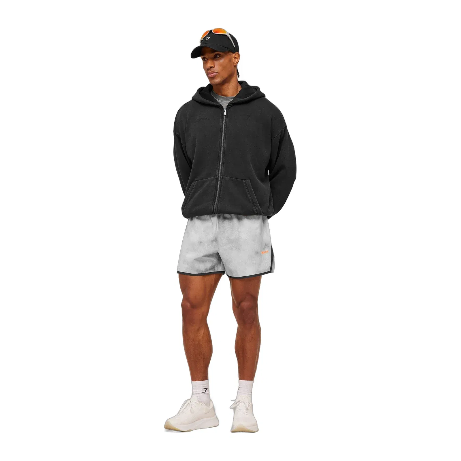 Gymshark Conditioning Club Washed Zip Through Hoodie Black