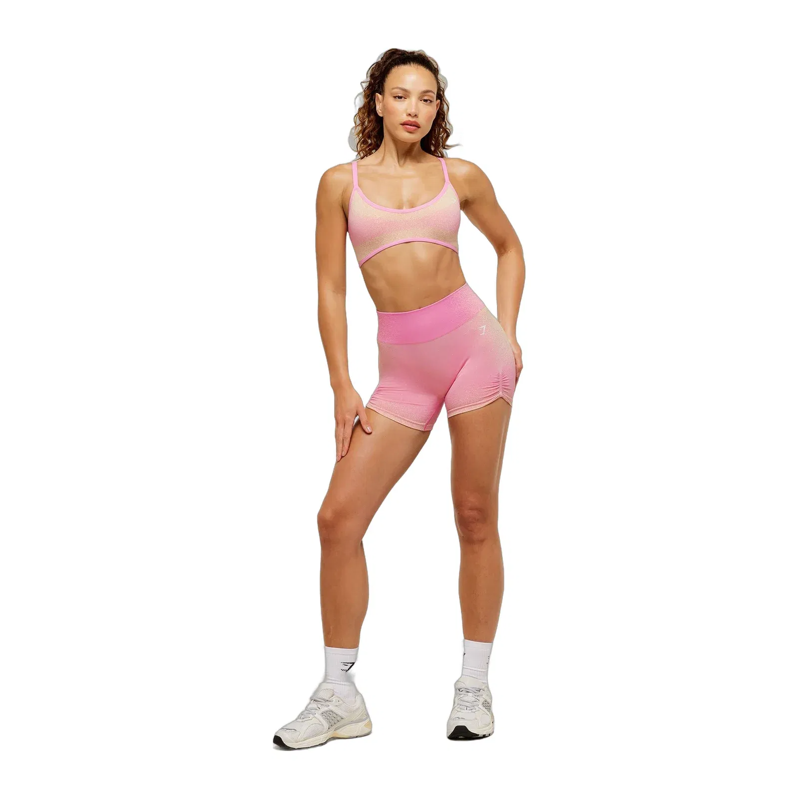 Women's Gymshark Blush Seamless Light Support Sports Bra Focus Pink
