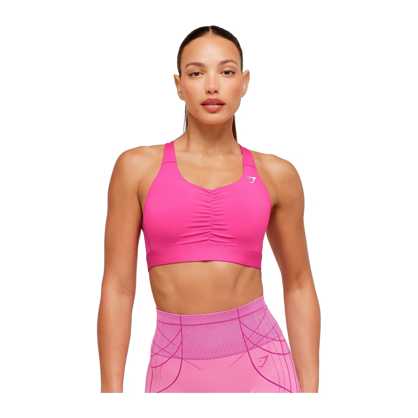 Women's Gymshark High Support Ruched Sports Bra Super-Set Pink