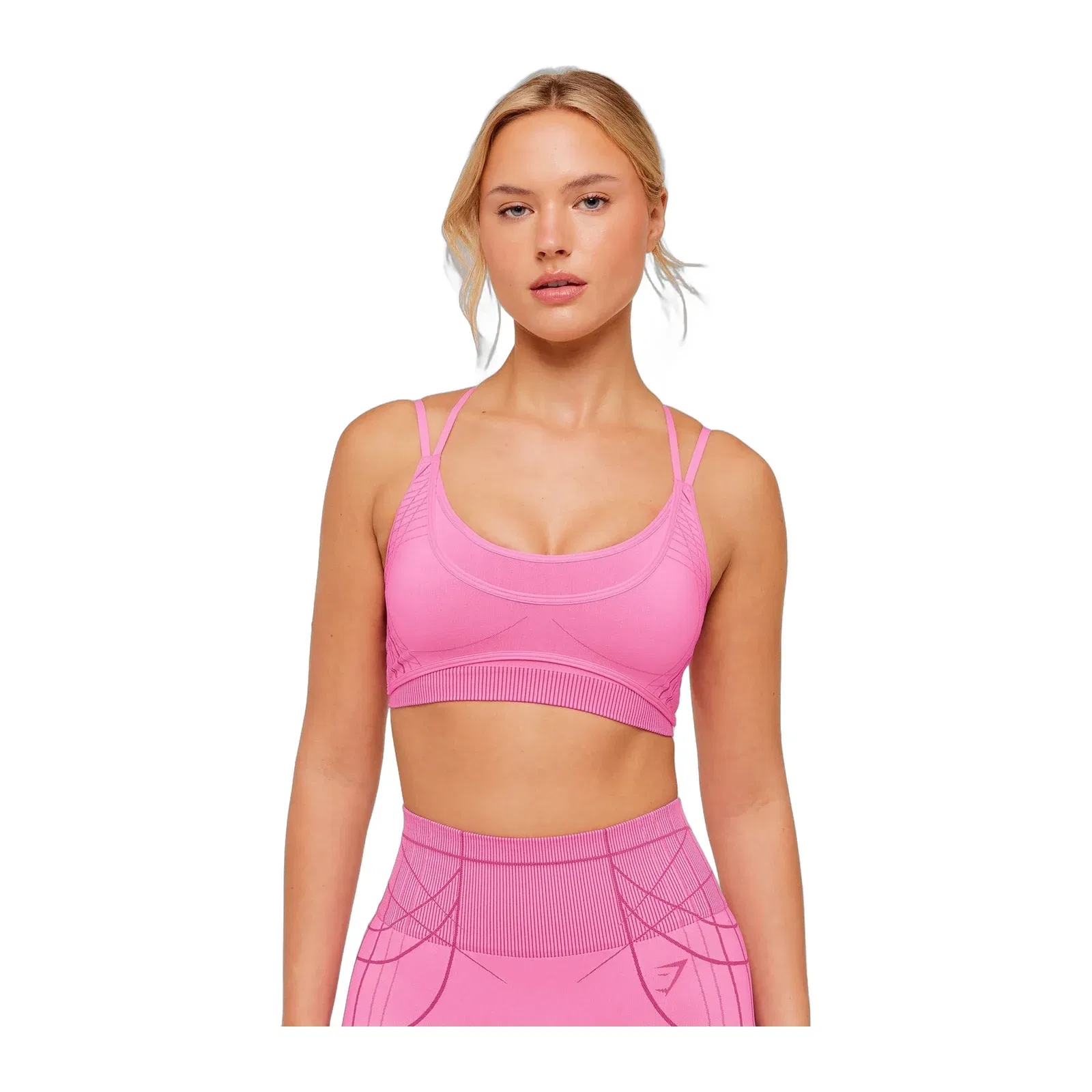 Women's Gymshark Apex Seamless Strappy Sports Bra Focus Pink