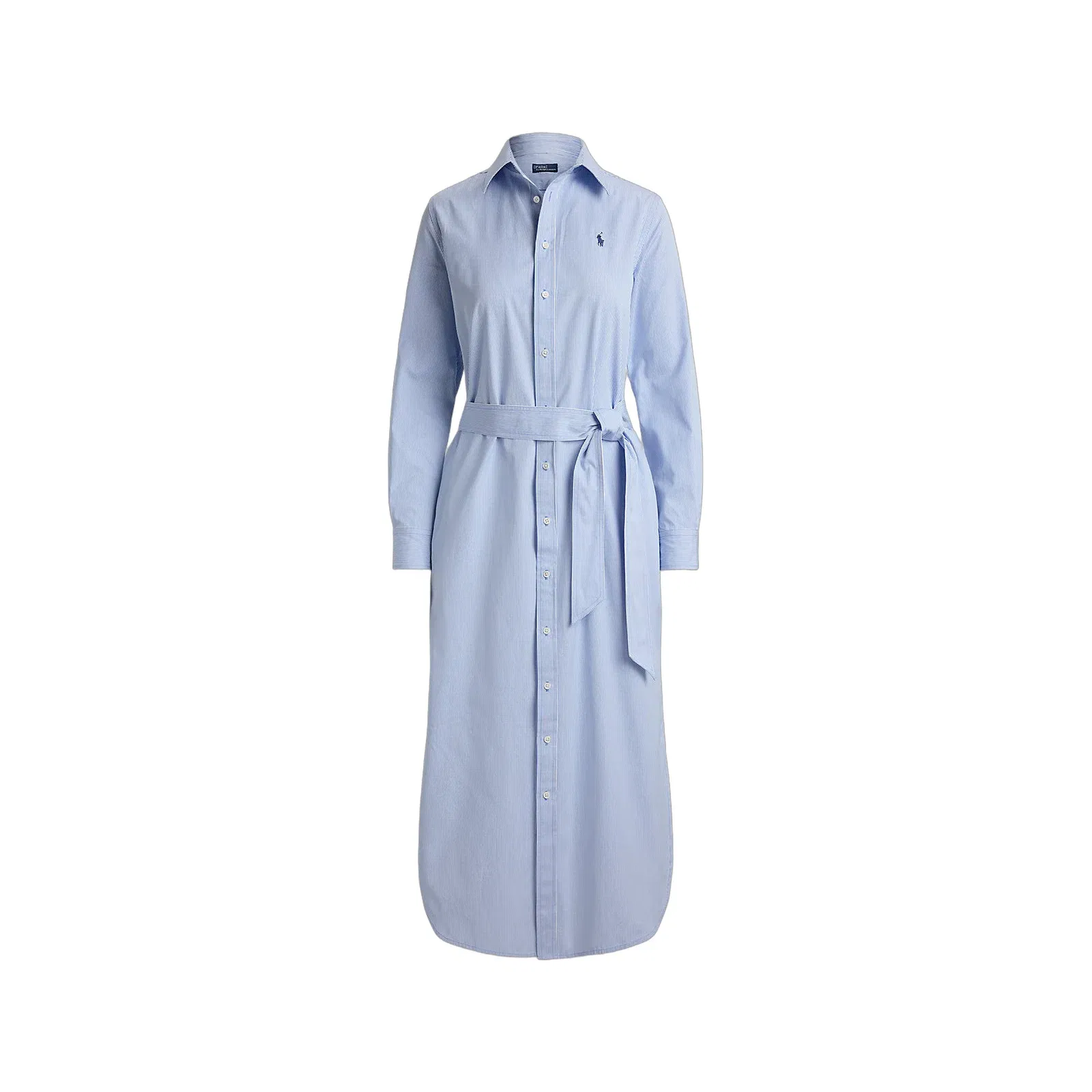Ralph Lauren Belted Striped Cotton Shirtdress