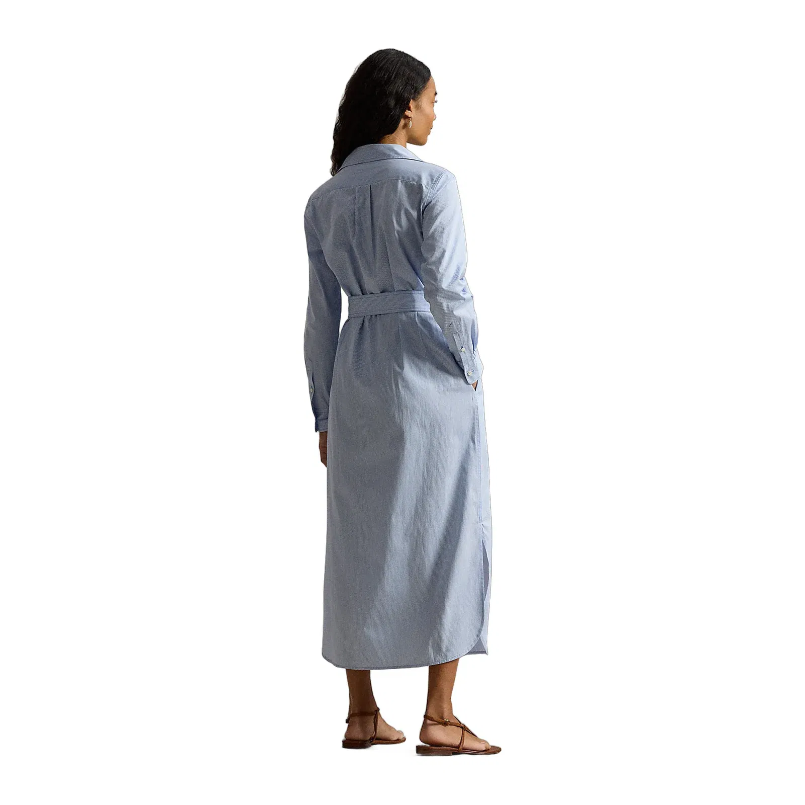 Ralph Lauren Belted Striped Cotton Shirtdress
