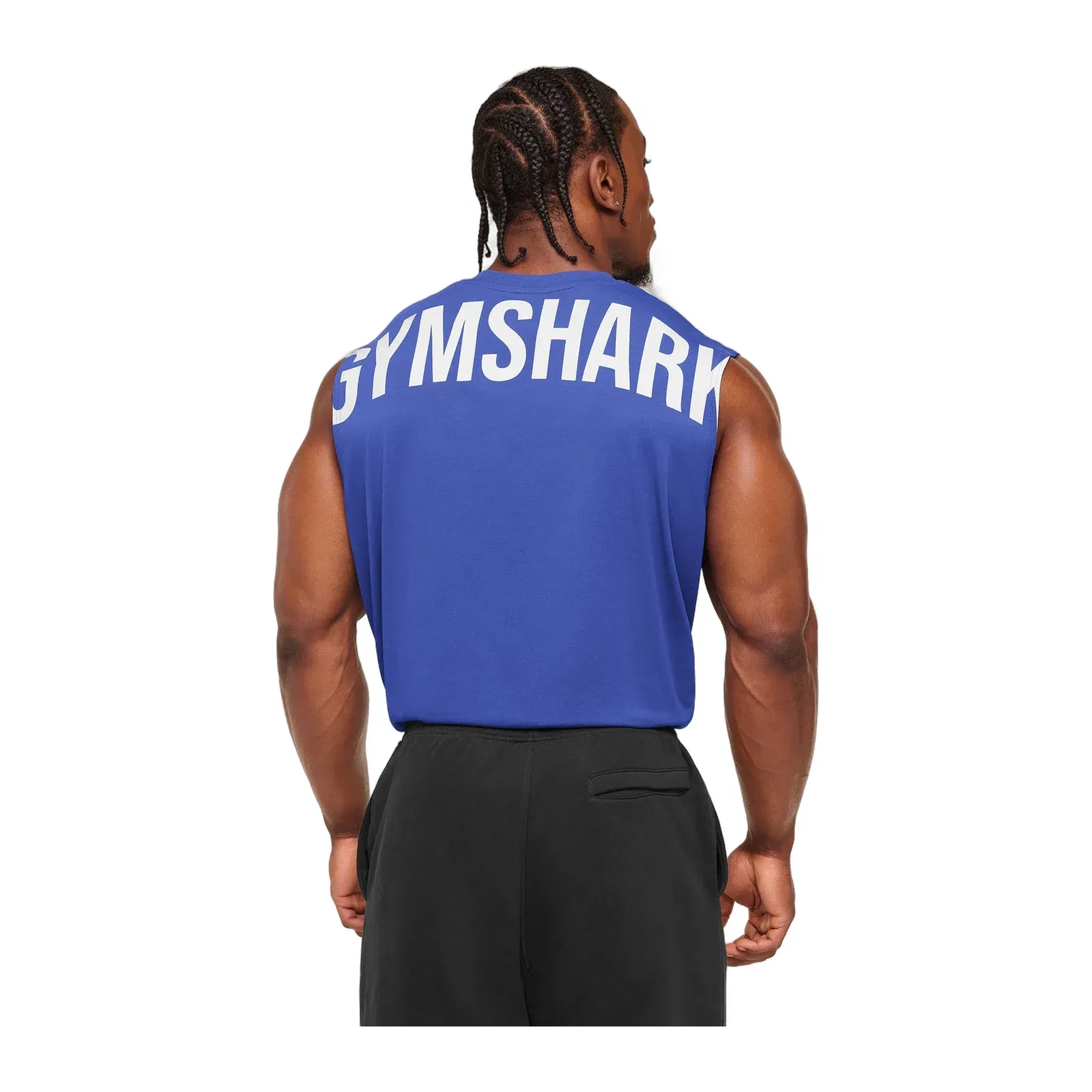 Gymshark Power Cut Off Tank Force Blue