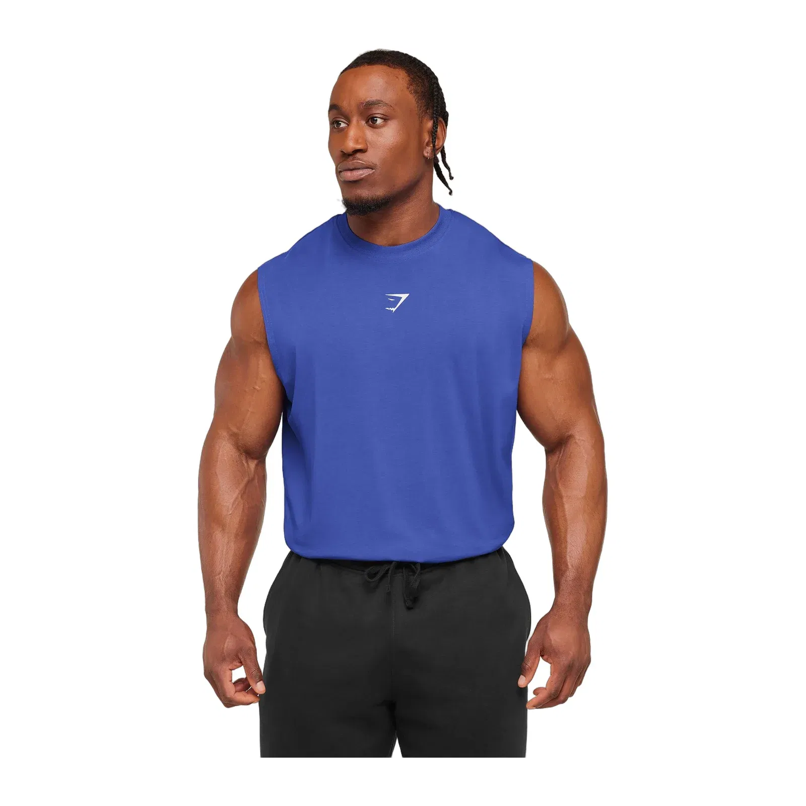 Gymshark Power Cut Off Tank Force Blue