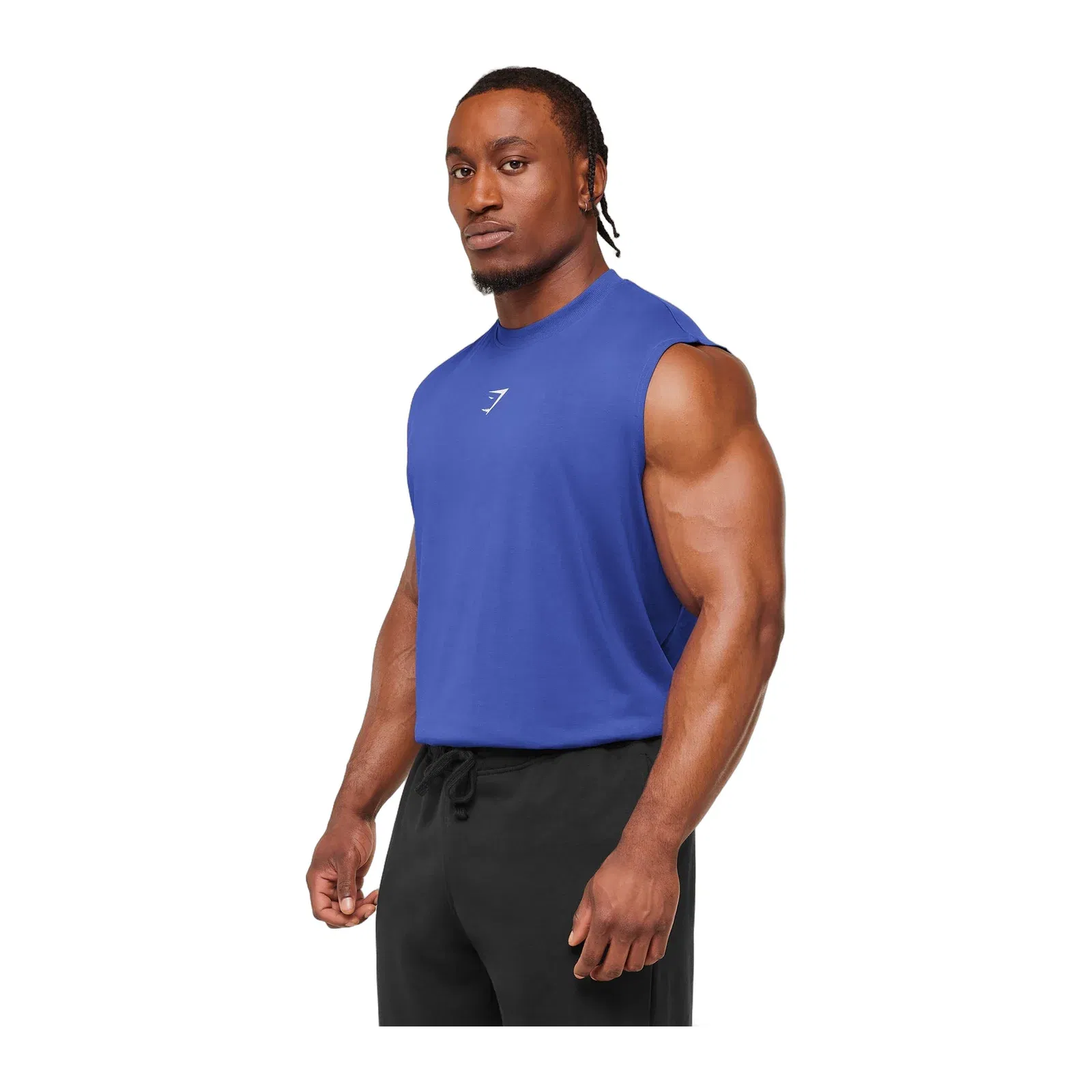 Gymshark Power Cut Off Tank Force Blue