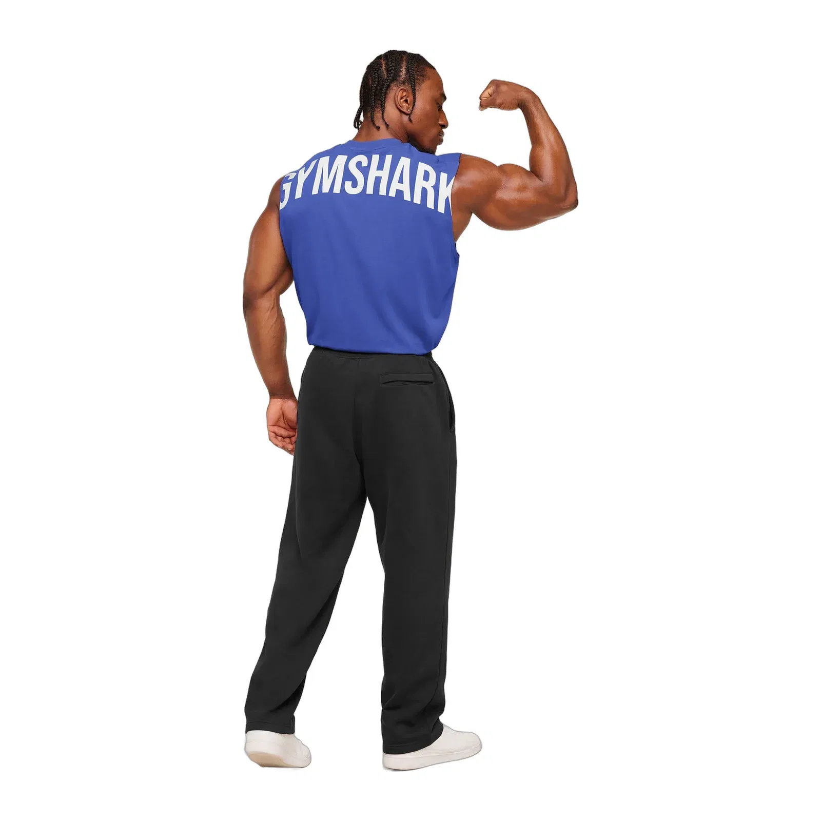 Gymshark Power Cut Off Tank Force Blue