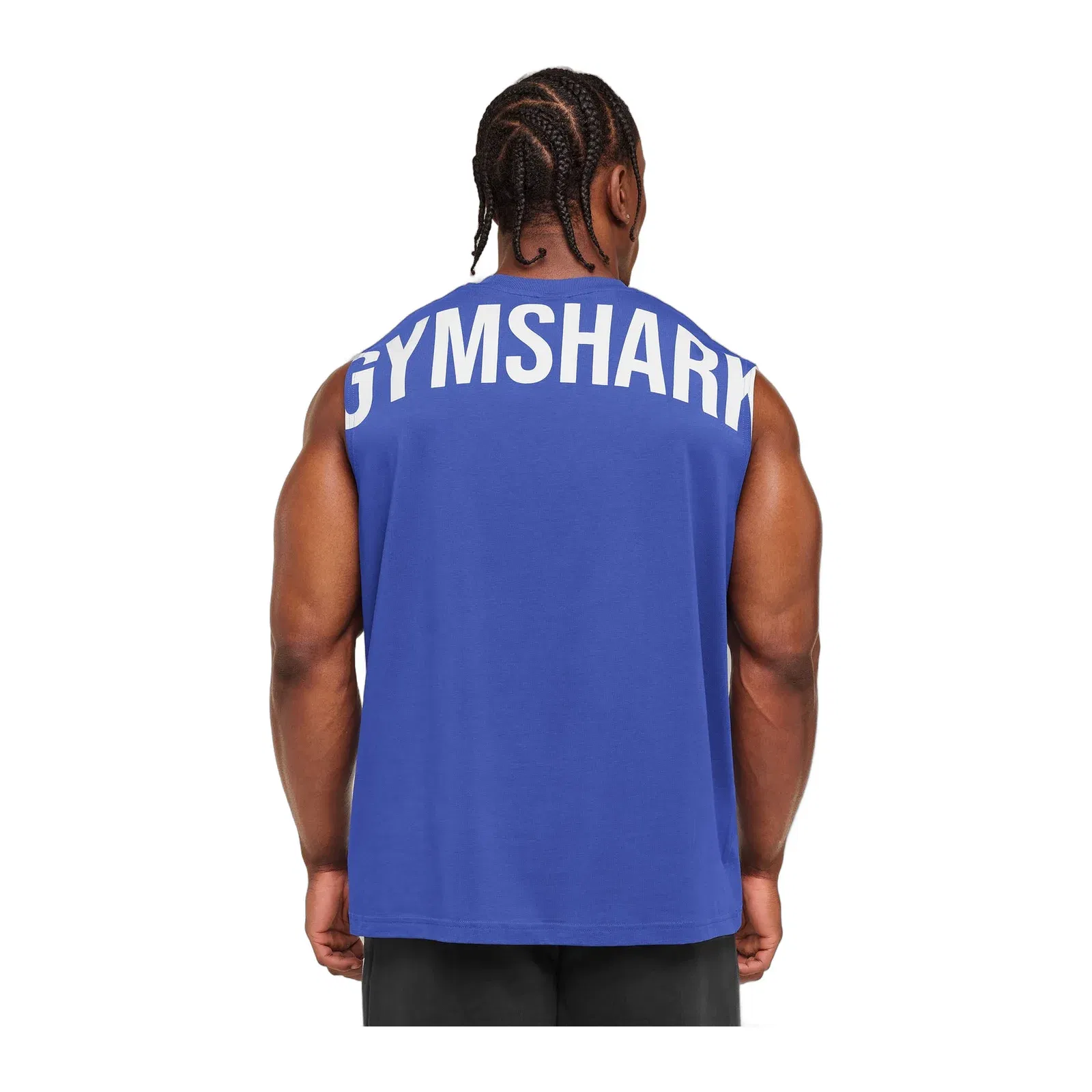 Gymshark Power Cut Off Tank Force Blue