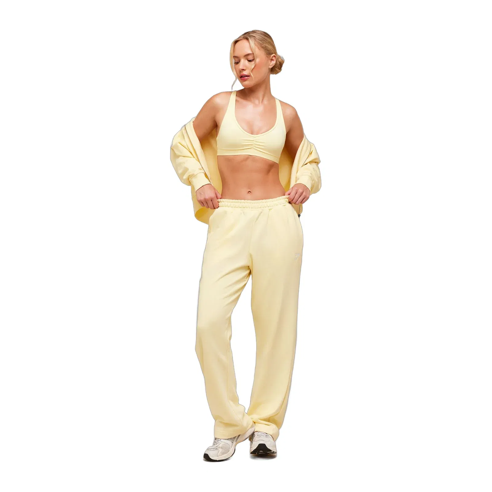 Women's Gymshark Training Fleece Straight Leg Regular Joggers Butter Yellow