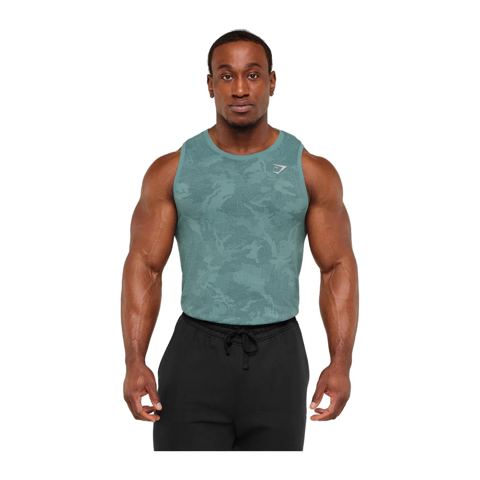 Gymshark Geo Seamless Tank Storm Blue