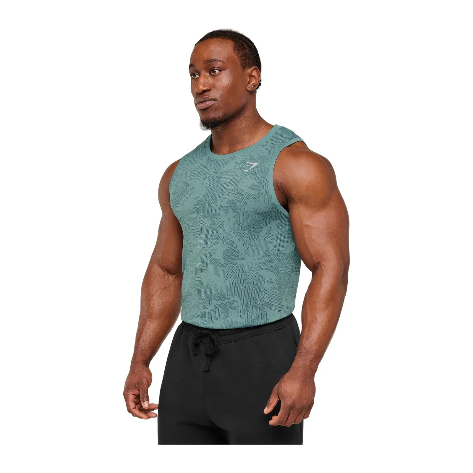 Gymshark Geo Seamless Tank Storm Blue