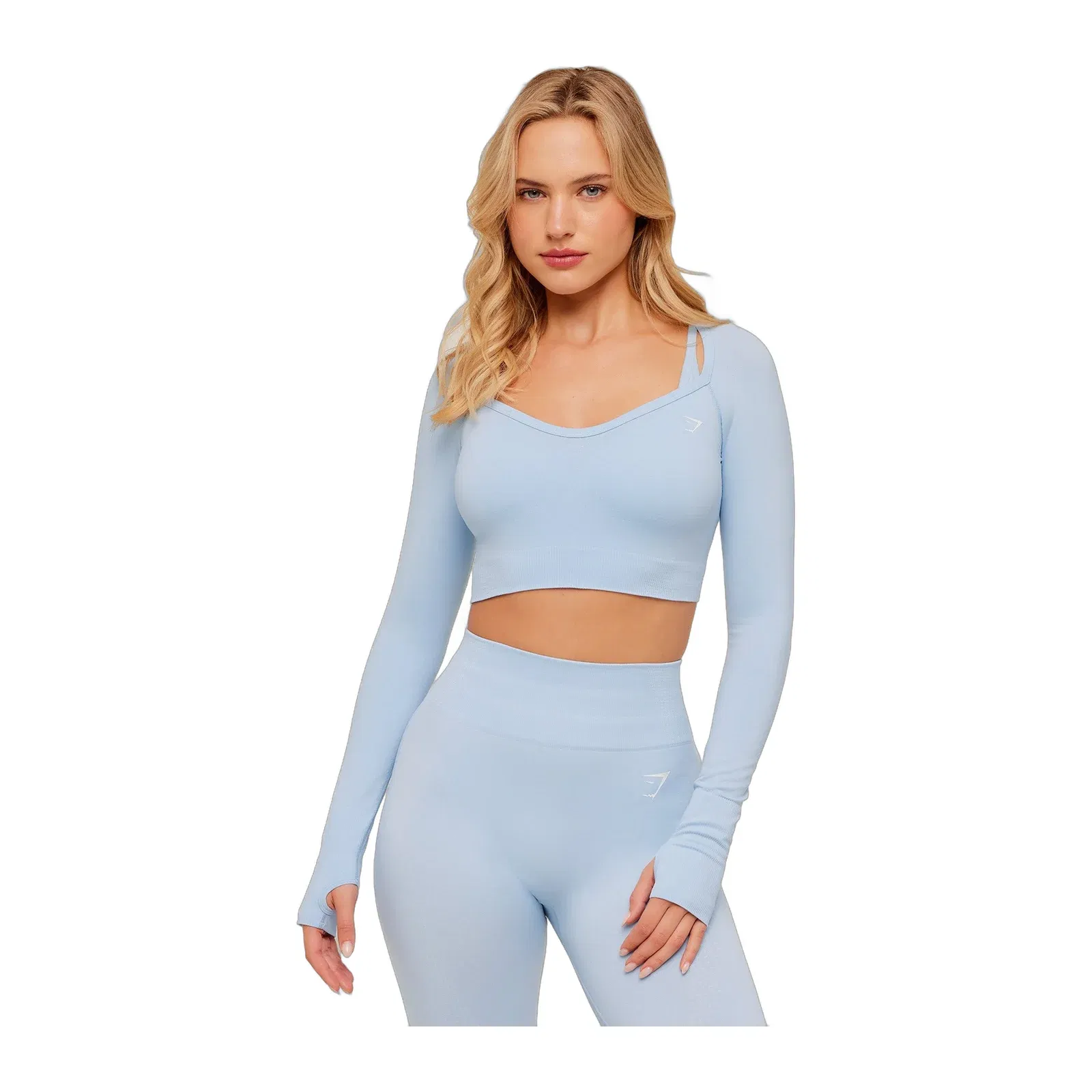 Women's Gymshark Vital Sweetheart Neck Crop Top Chilled Blue