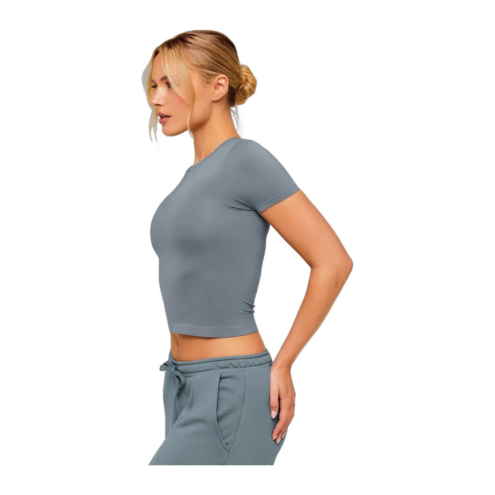 Women's Gymshark Featherform Short Sleeve T-Shirt Iron Blue
