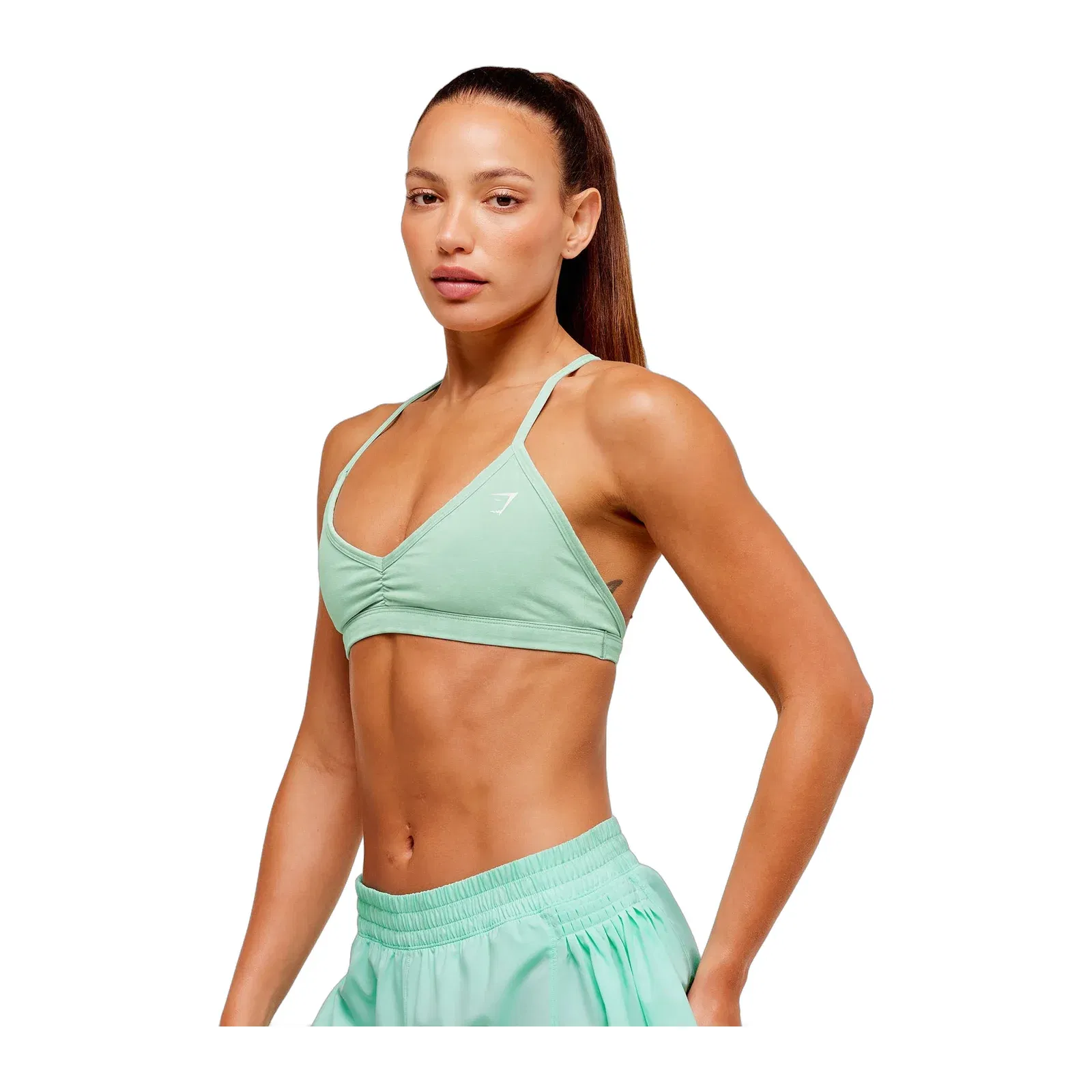 Women's Gymshark Washed Minimal Sports Bra Pop Turquoise