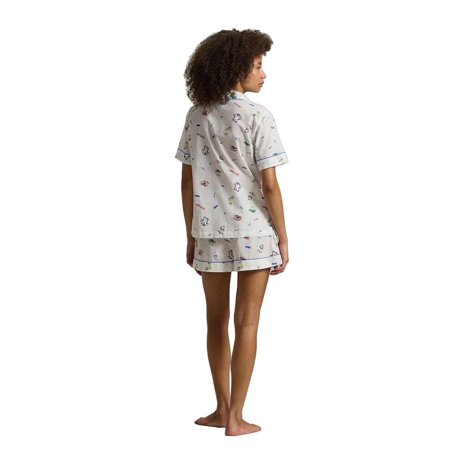 Ralph Lauren Print Cotton Shirt Short Pajama Set
