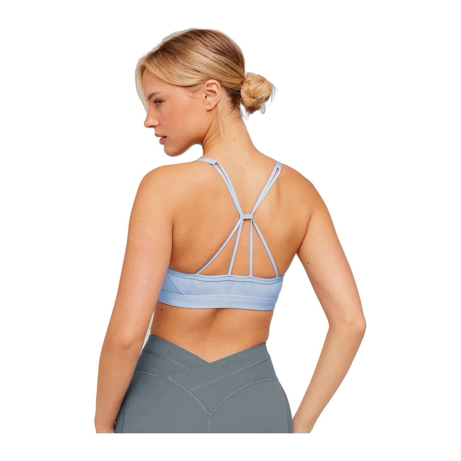 Women's Gymshark Ruched Strappy Sports Bra Chilled Blue