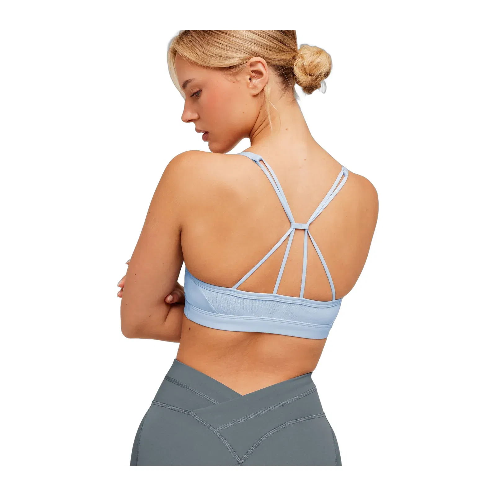 Women's Gymshark Ruched Strappy Sports Bra Chilled Blue