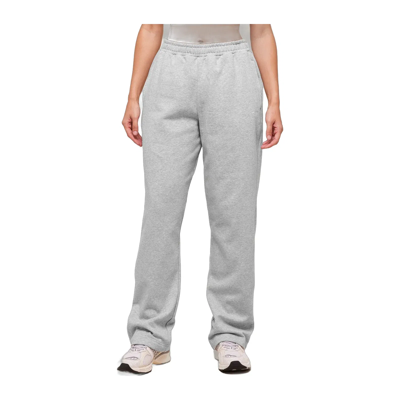Women's Gymshark Training Fleece Straight Leg Regular Joggers Light Grey Core Marl