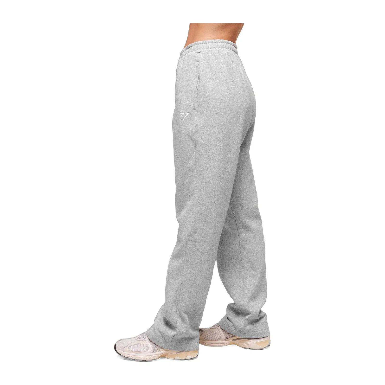 Women's Gymshark Training Fleece Straight Leg Regular Joggers Light Grey Core Marl