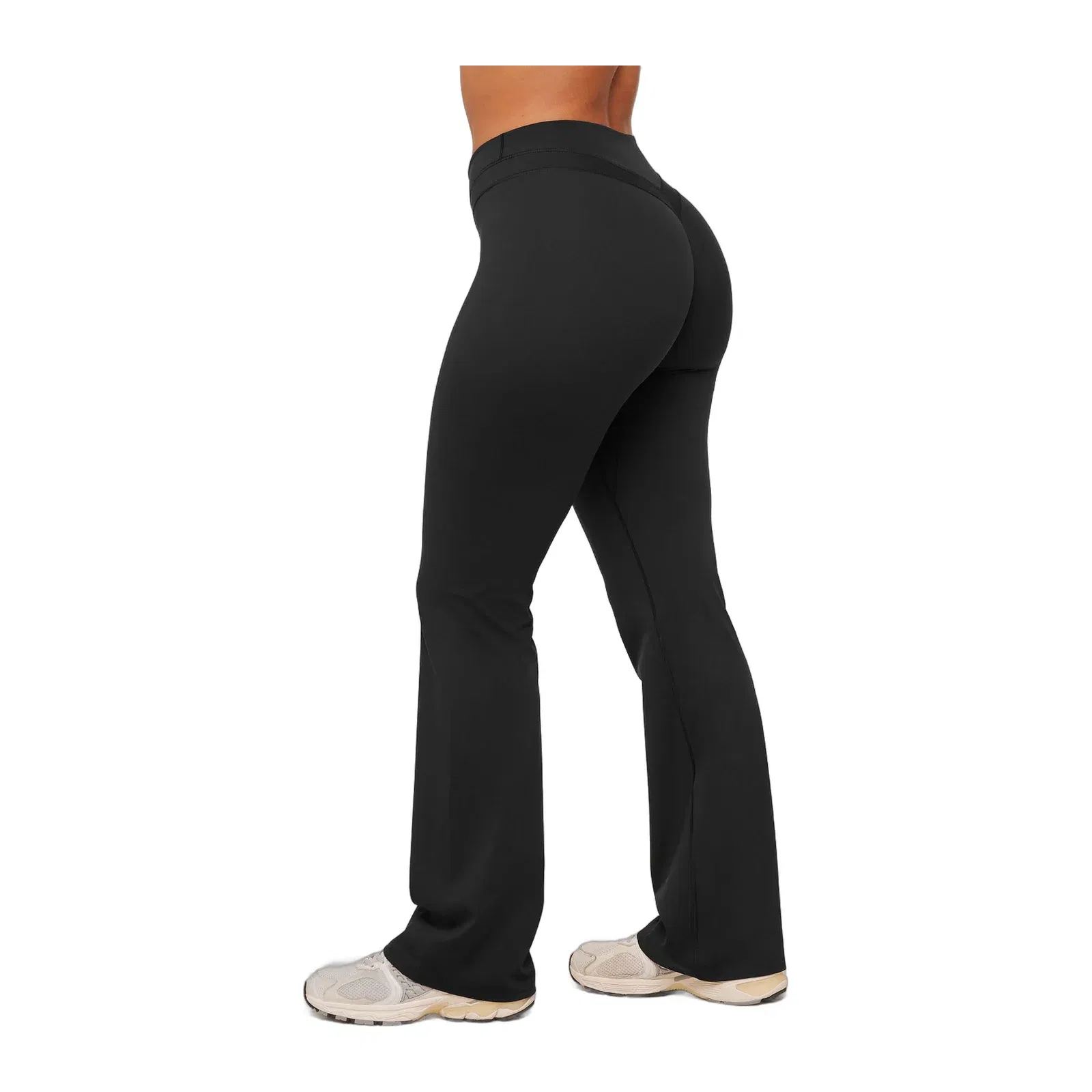 Women's Gymshark Whitney Mid-High Rise Flared Leggings Black