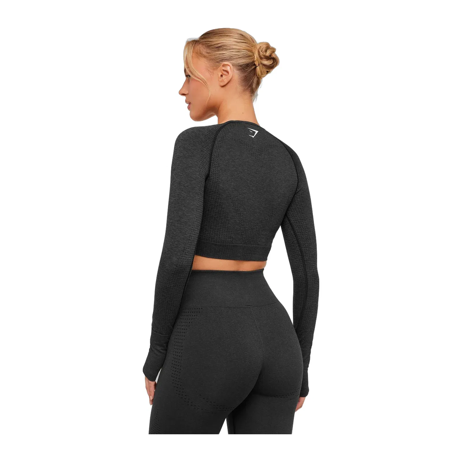 Women's Gymshark Vital Sweetheart Neck Crop Top Black Marl