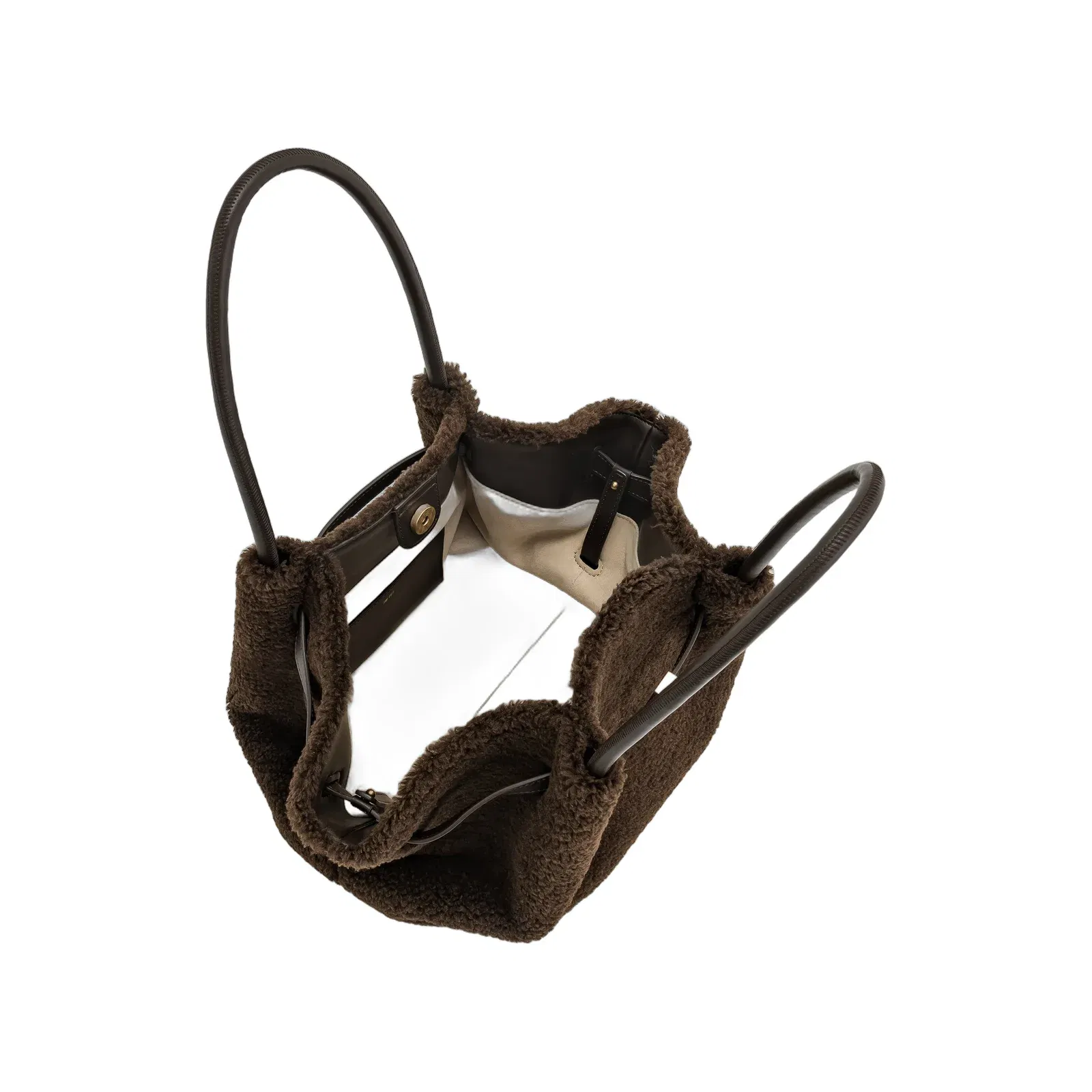 Jw Pei Hana Medium Faux Fur Tote Bag Mocha Brown