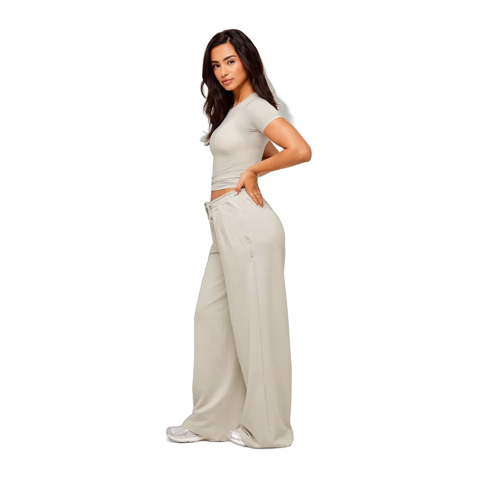 Women's Gymshark Lightweight Wide Leg Pant Short Pebble Grey