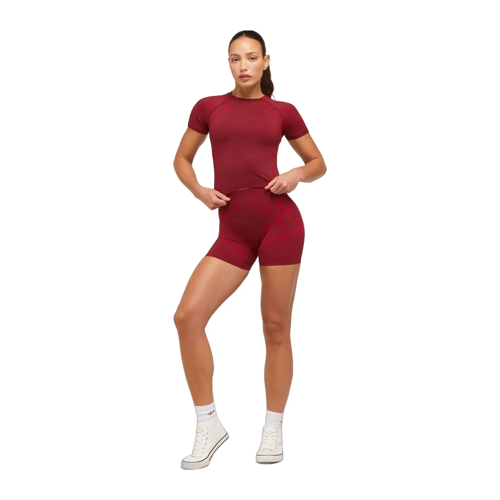 Women's Gymshark Storm Seamless Top Sets Red